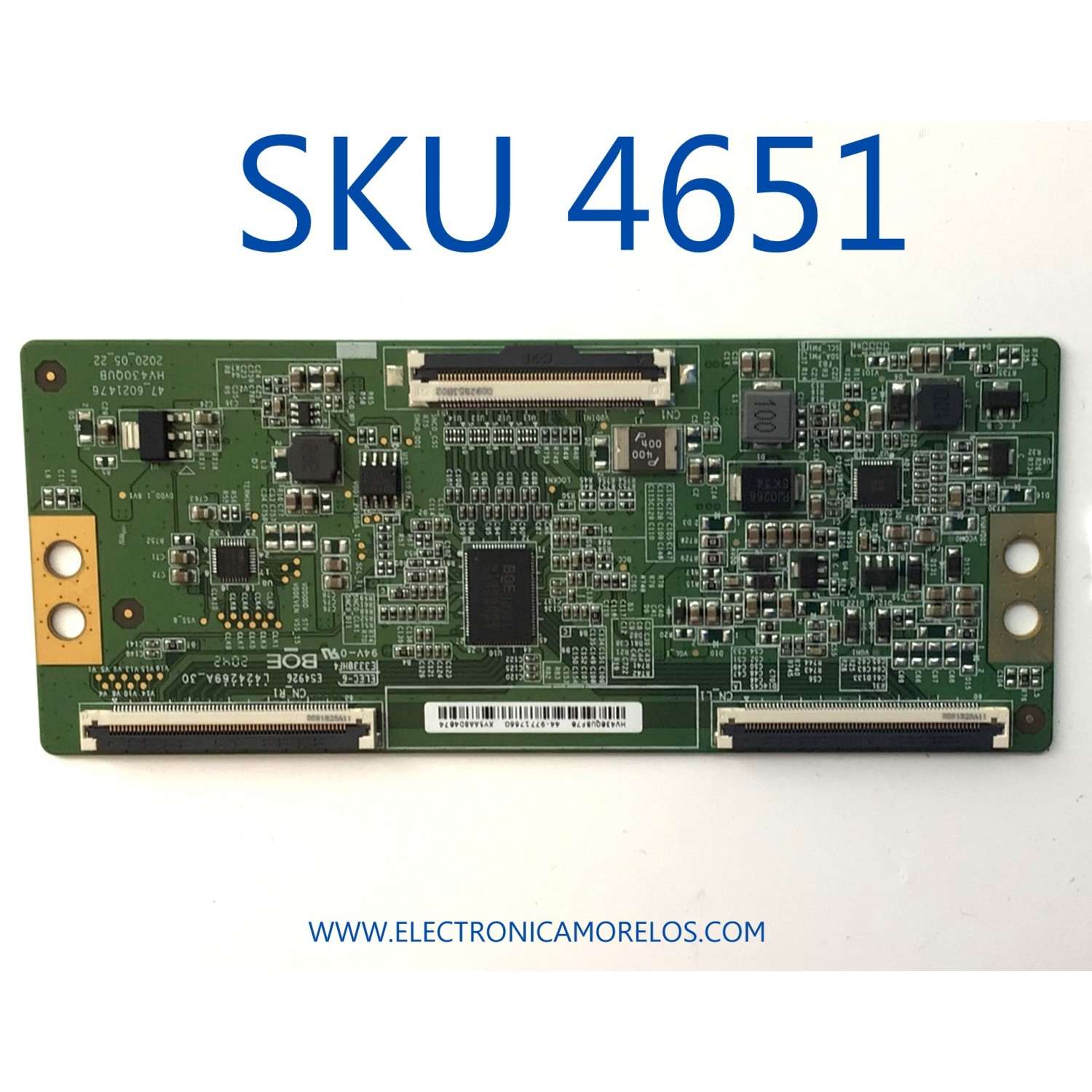 T-CON ORIGINAL PARA TV VIZIO / NUMERO DE PARTE 44-9771766O / 47_6021476 / 44-97717660 / HV430QUB-F70 / PANEL TPT430H3-QUBF70.K REV:SNWPA / DISPLAY HV430QUB-F70 / MODELO V435-H1 / 43PFL5766/F7